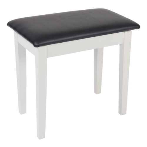 BANQUETA AMADEUS PARA PIANO ASIENTO NEGRO PATAS BLANCAS