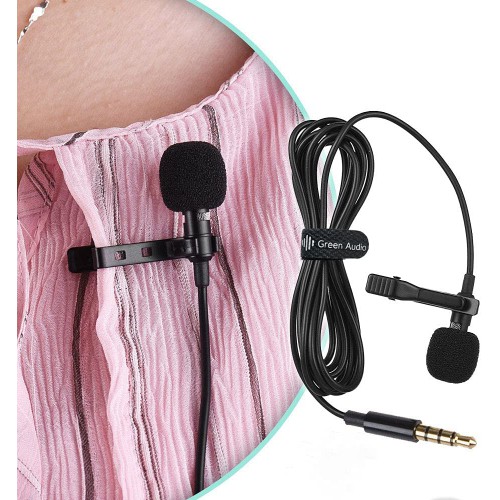 GREEN AUDIO GAM-140- Microfono profesional condensador de pinza solapa. Mini 3,5mm para Grabar Audio de Voz o Instrumento