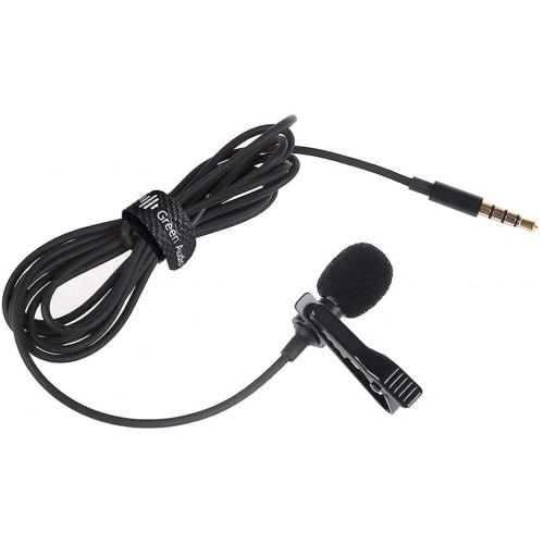 GREEN AUDIO GAM-140- Microfono profesional condensador de pinza solapa. Mini 3,5mm para Grabar Audio de Voz o Instrumento