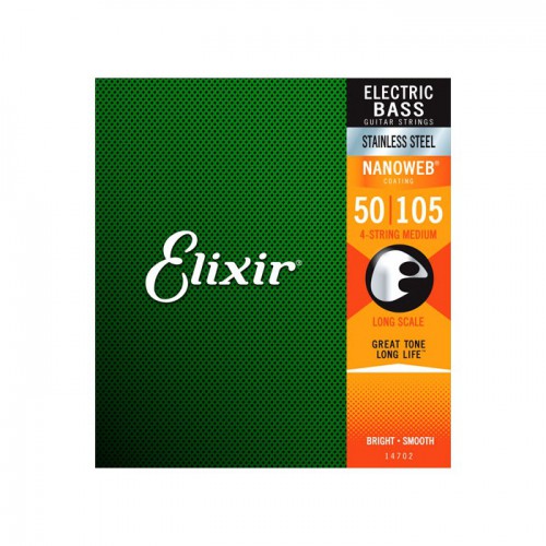 Elixir Bajo 4 Cuerdas Stainless Steel 14702 (50-105)