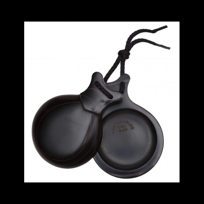 Castañuelas FIBRA NEGRA VETEADA ROJA talla media