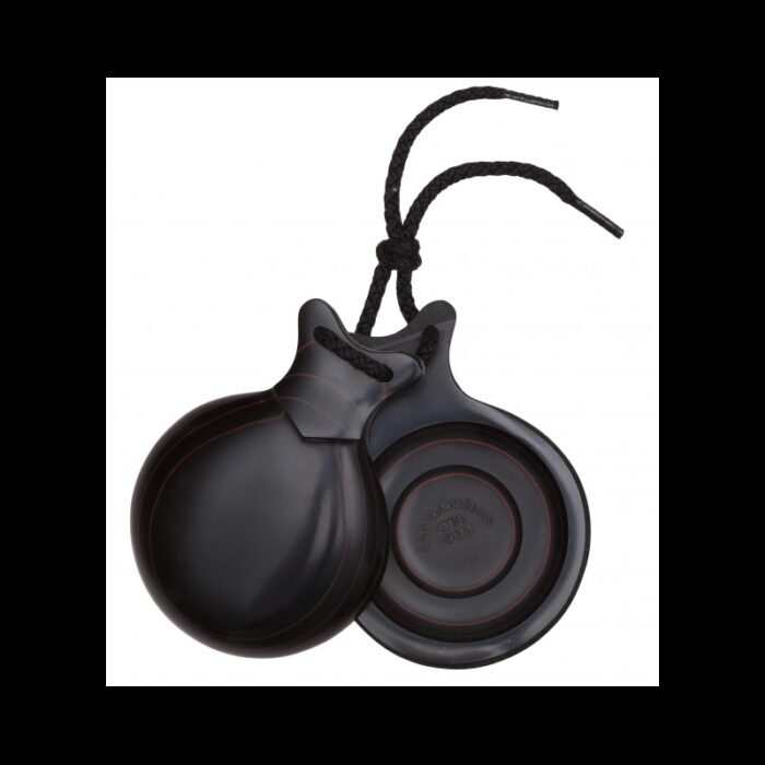Castañuelas FIBRA NEGRA VETEADA ROJA DOBLE CAJA talla media