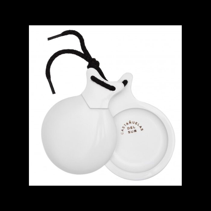 Castañuelas VIDRIO BLANCO MARFIL talla media