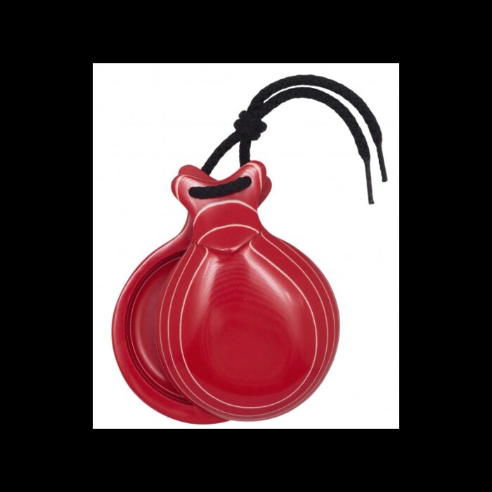 Castañuelas VIDRIO ROJO VETEADO BLANCO talla media