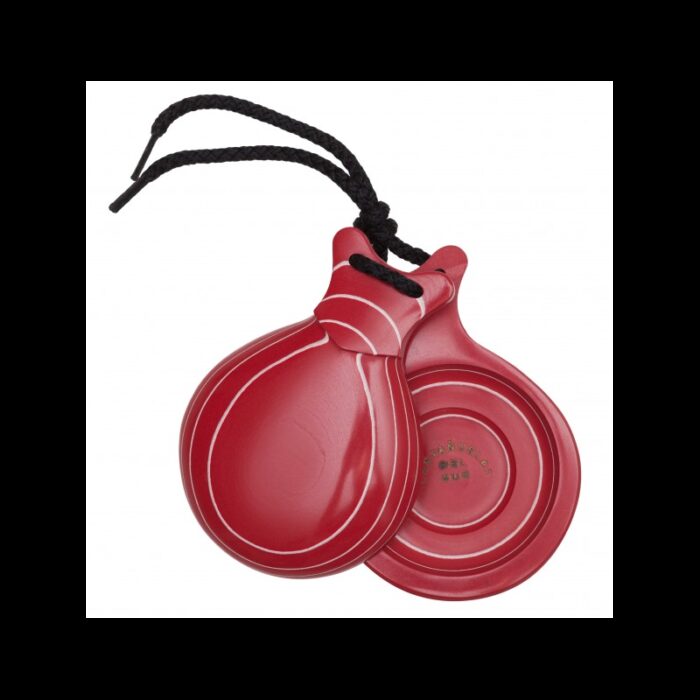 Castañuelas VIDRIO ROJO VETEADO BLANCO DOBLE CAJA talla media