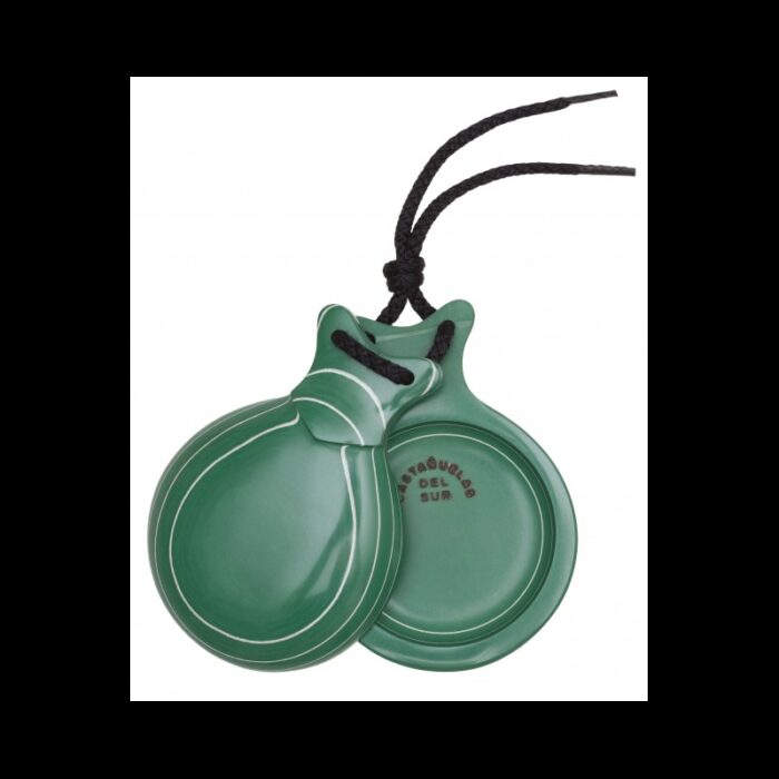 Castañuelas VIDRIO VERDE VETEADO BLANCO talla media