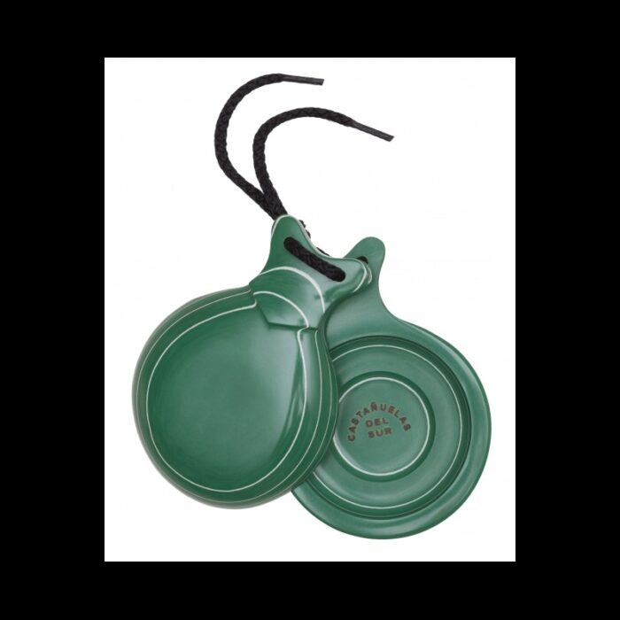 Castañuelas VIDRIO VERDE VETEADO BLANCO DOBLE CAJA talla media