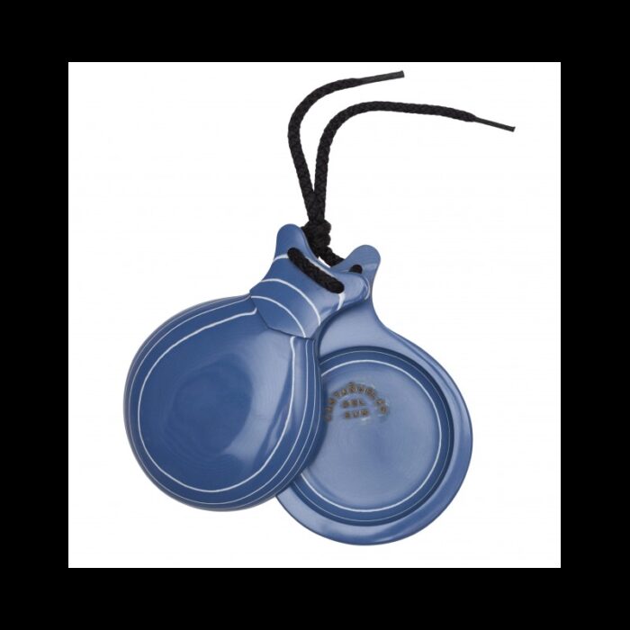 Castañuelas VIDRIO AZUL VETEADO BLANCO talla media