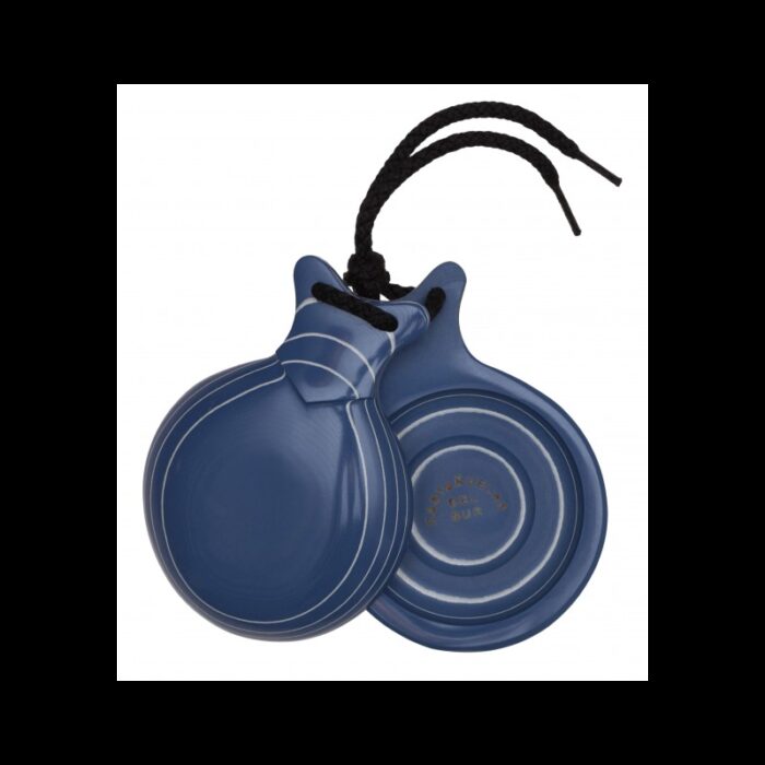 Castañuelas VIDRIO AZUL VETEADO BLANCO DOBLE CAJA talla media