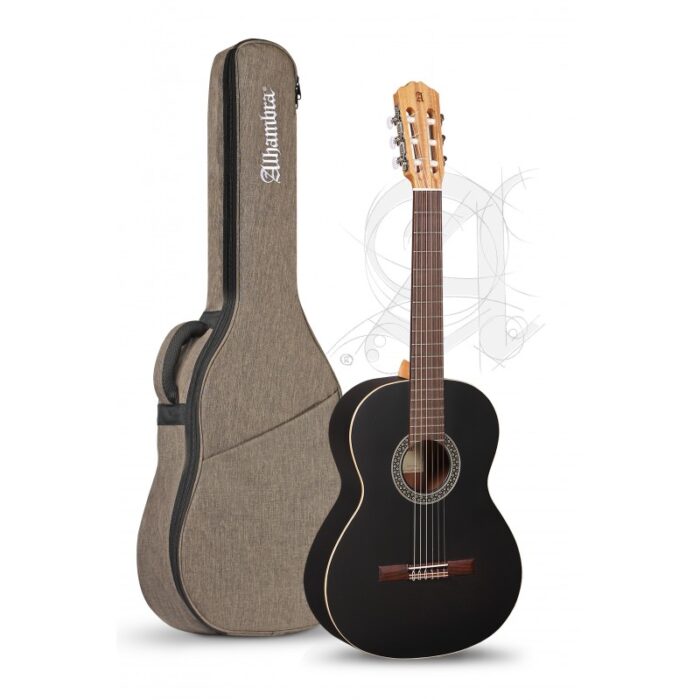 ALHAMBRA 1C BLACK SATIN - GUITARRA CLASICA  CON FUNDA 9730