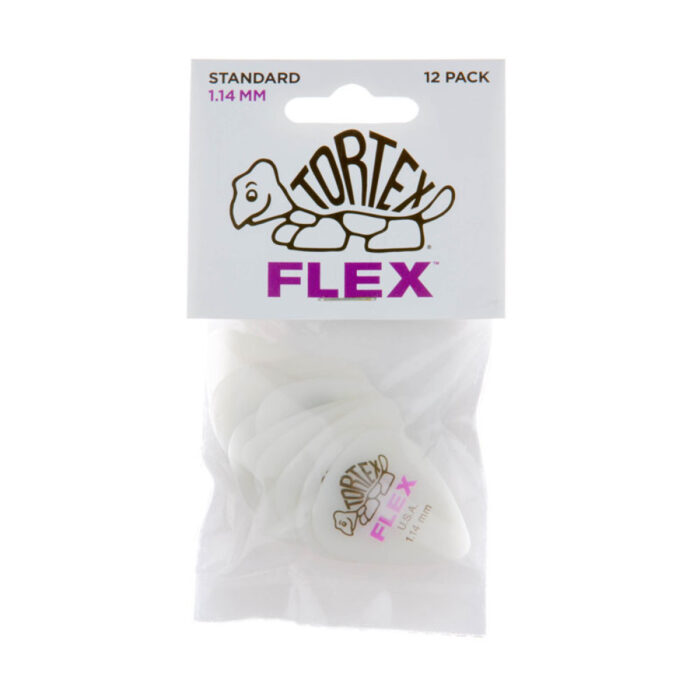 Bolsa 12 Púas Dunlop 428P-114 Tortex Flex Standard 1.14mm Pickers