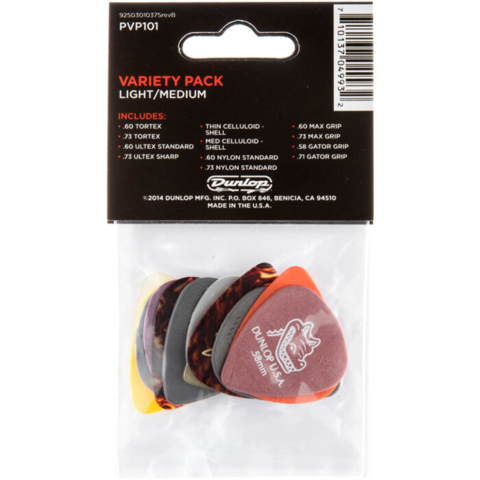 Bolsa 12 Púas Dunlop PVP-101 Variety Light/Medium - Imagen 2