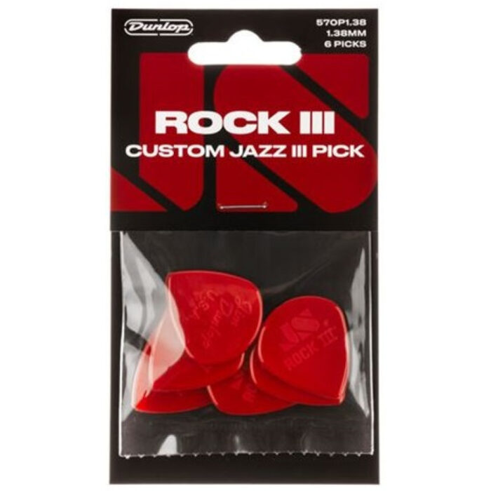 Bolsa 6 Púas Dunlop 570P-138 Nylon Rock Jazz III 1,38 - Imagen 2