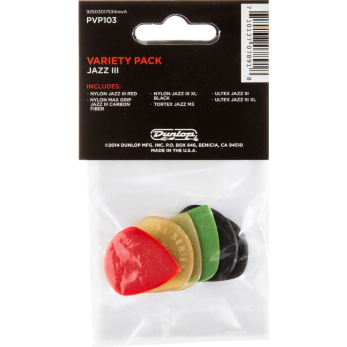 Bolsa 6 Púas Dunlop PVP-103 Variety Jazz III - Imagen 2