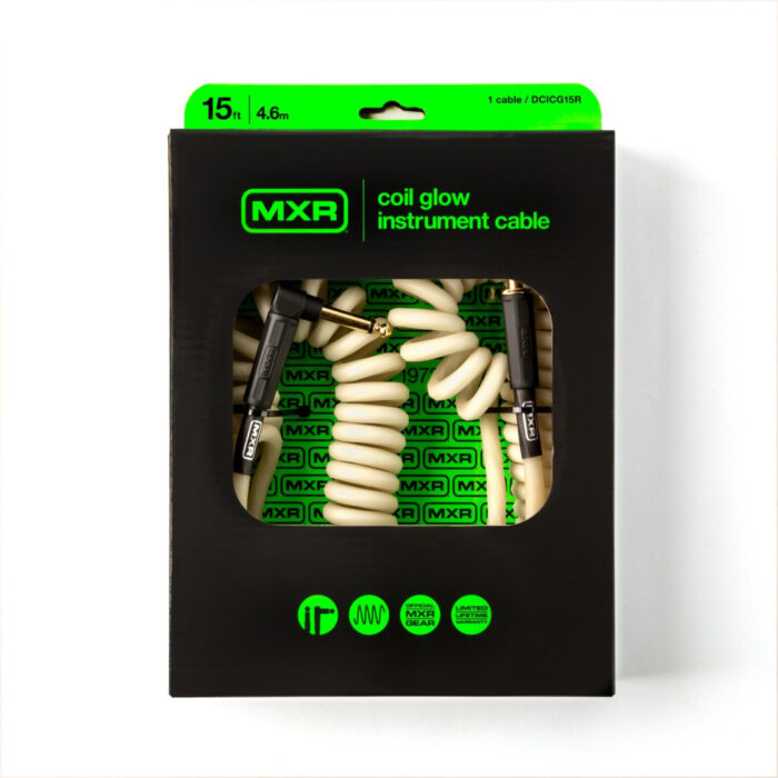 Cable Dunlop Fosforescente Jack-Jack Coil Glow (4,5 metros) DCICG-15R Enroscado