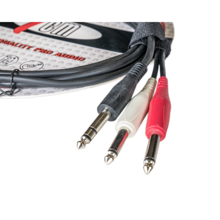 Cable Jack Stereo-2 Jack Mono TCM TJJS-1 1 metro - Imagen 3