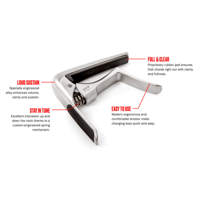Cejilla Dunlop Trigger Fly 63-CSC Curva Satin Chrome - Imagen 3