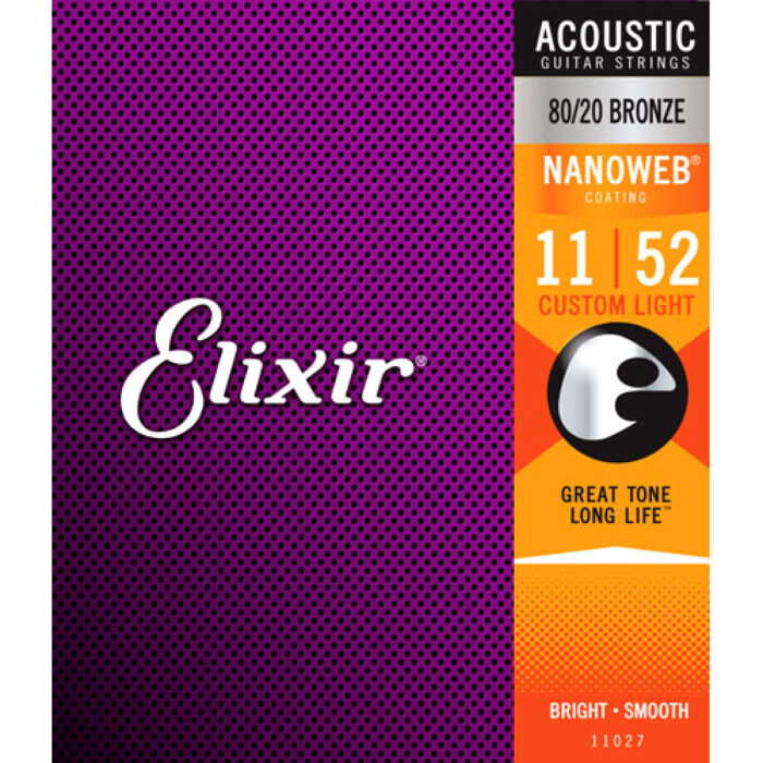 Juego Cuerdas Guitarra Acústica Elixir Nanoweb 11027 (11-52)