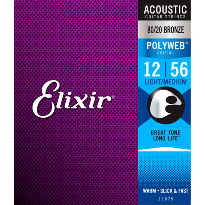Juego Cuerdas Guitarra Acústica Elixir Polyweb 11075 (12-56)