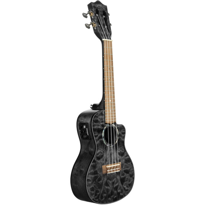 Ukelele Concert Lanikai QM-BKCEC Quilted Maple Electrificado Black