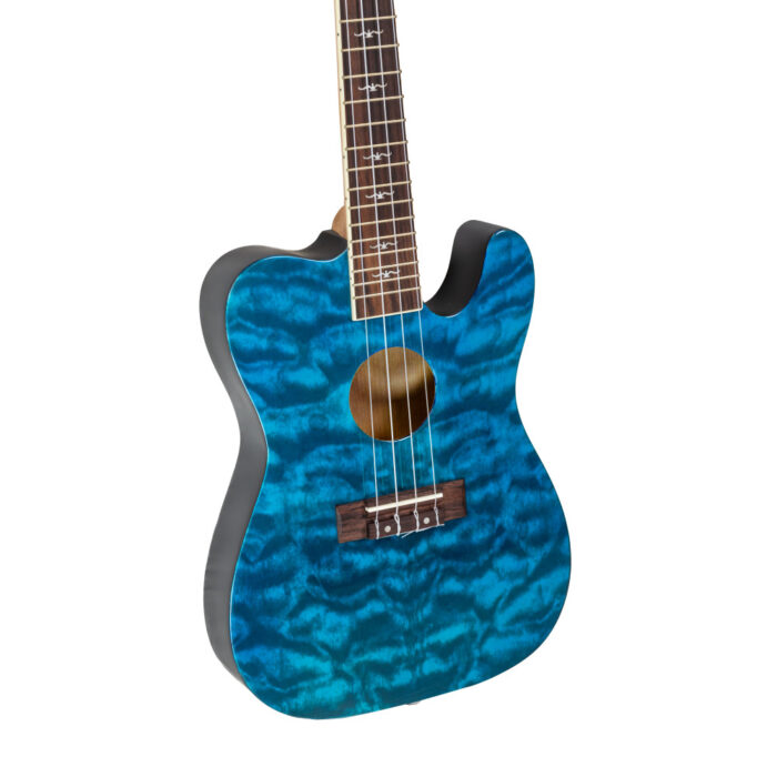 Ukelele Tenor Bones BA-5TB Azul Transparente Electrificado - Imagen 4