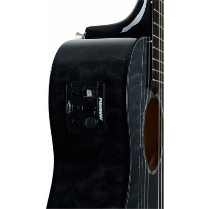Ukelele Barítono Lanikai LKUQMBKCEB Quilted Maple Electrificado Negro - Imagen 3