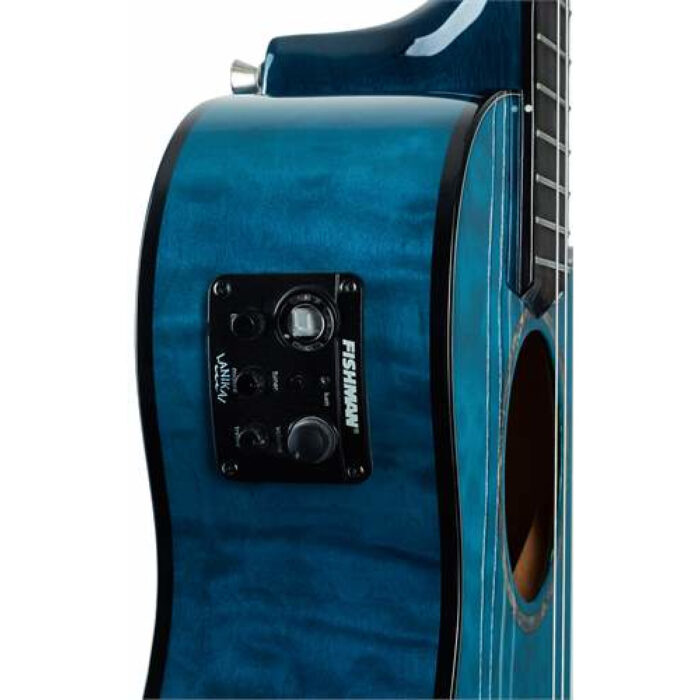 Ukelele Barítono Lanikai LKUQMBKCEB Quilted Maple Electrificado Azul - Imagen 3