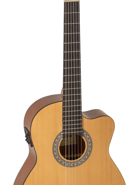GUITARRA CLÁSICA ADMIRA ALBA 4/4 ELECTRIFICADA CON CUTAWAY SERIE INICIACIÓN BRILLO